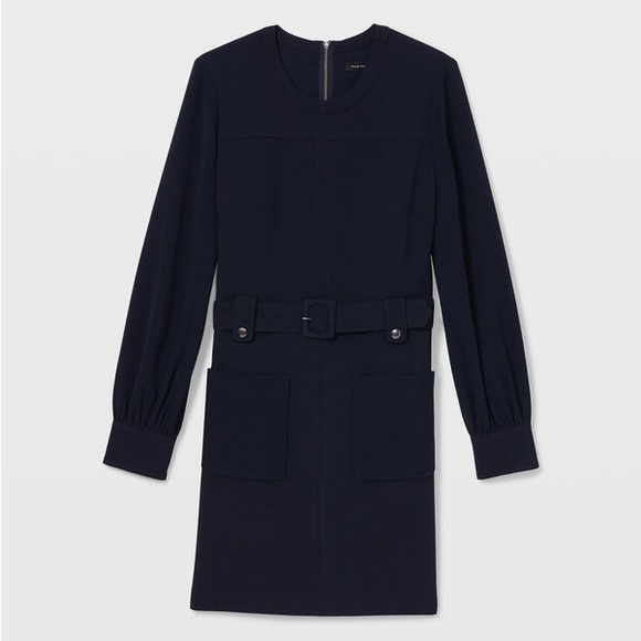 Club Monaco Long Sleeve Belted Pocket Dress - Picture 4 of 5
